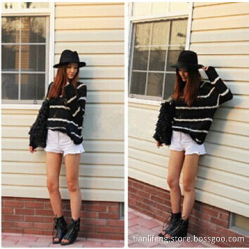 Cool, Wide Brimmed Fedoras, Autumn, Winter, Black Men Woolen Cap, Unisex Dance CapNew